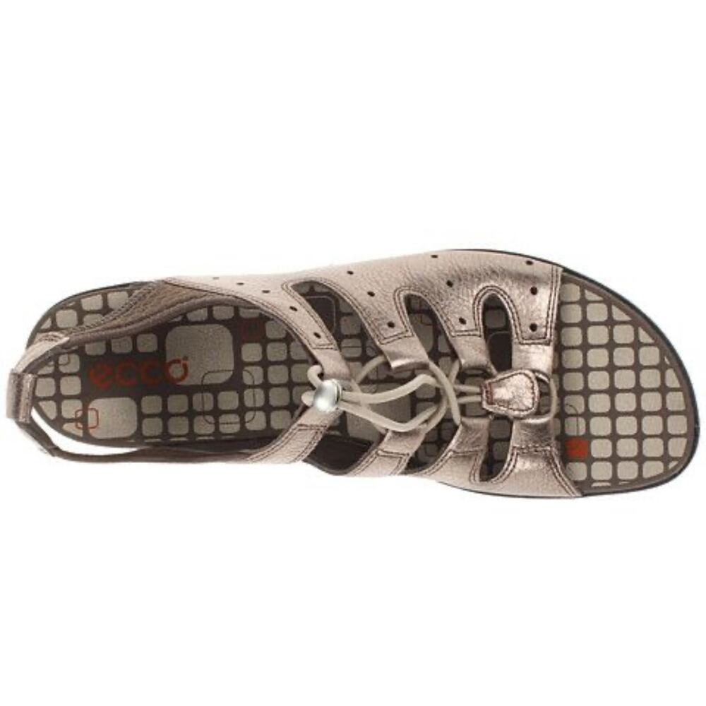ECCO 'Jab' Women's 40 / US 9 Gladiator Toggle Bungee Comfort Sandal Metallic